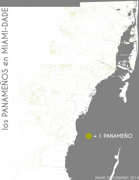 Los panameños en Miami-Dade. Data Source: 2010 Decennial Census. Map Source: Matthew Toro. 2014.