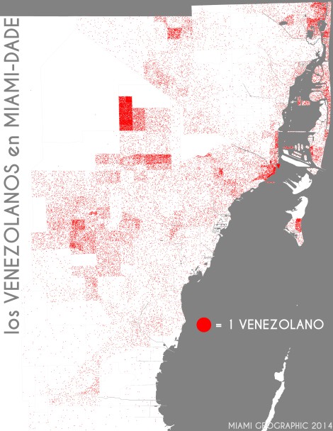 Los venezolanos en Miami-Dade. Data Source: 2010 Decennial Census. Map Source: Matthew Toro. 2014.