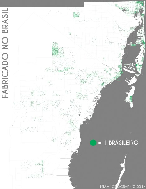 Fabricado no Brasil. Data Source: 2012 American Community Survey, 5-yr Estimate. Map Source: Matthew Toro. 2014.
