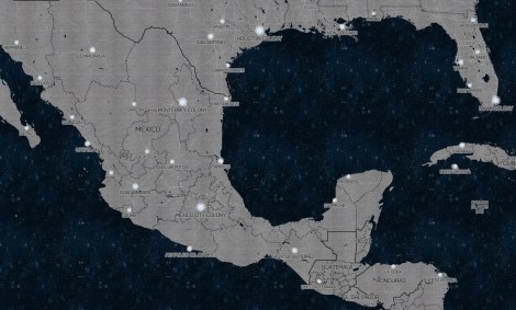 Space Station Earth's Miami Colony via Map Box. Miami in the Caribbean Basic.. Source: Mapbox: Space Station Earth. 2014.