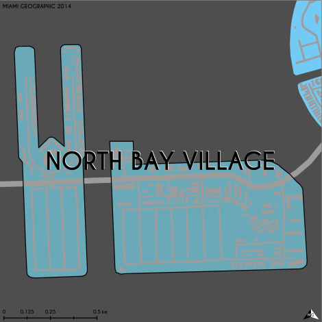 Miami-Dade Municipality: North Bay Village, 2014. Source: Matthew Toro. 2014. [Note: Data used carry some minor geometric inaccuracies/errors. Not to be used for legal purposes.]
