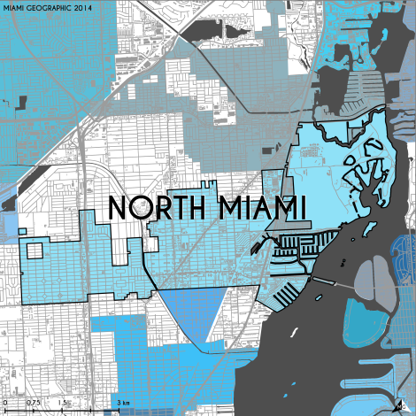Miami-Dade Municipality: North Miami, 2014. Source: Matthew Toro. 2014. [Note: Data used carry some minor geometric inaccuracies/errors. Not to be used for legal purposes.]