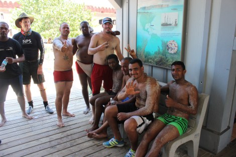 While exhausted and sandy, the men were in great spirits and good health. Photo Source: Matthew Toro. August 4, 2015.