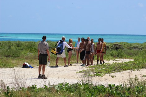 Tourists at Dry Tortugas National Park greet some of the Cubans who made it to dry land. Photo Source: Matthew Toro. August 4, 2015.